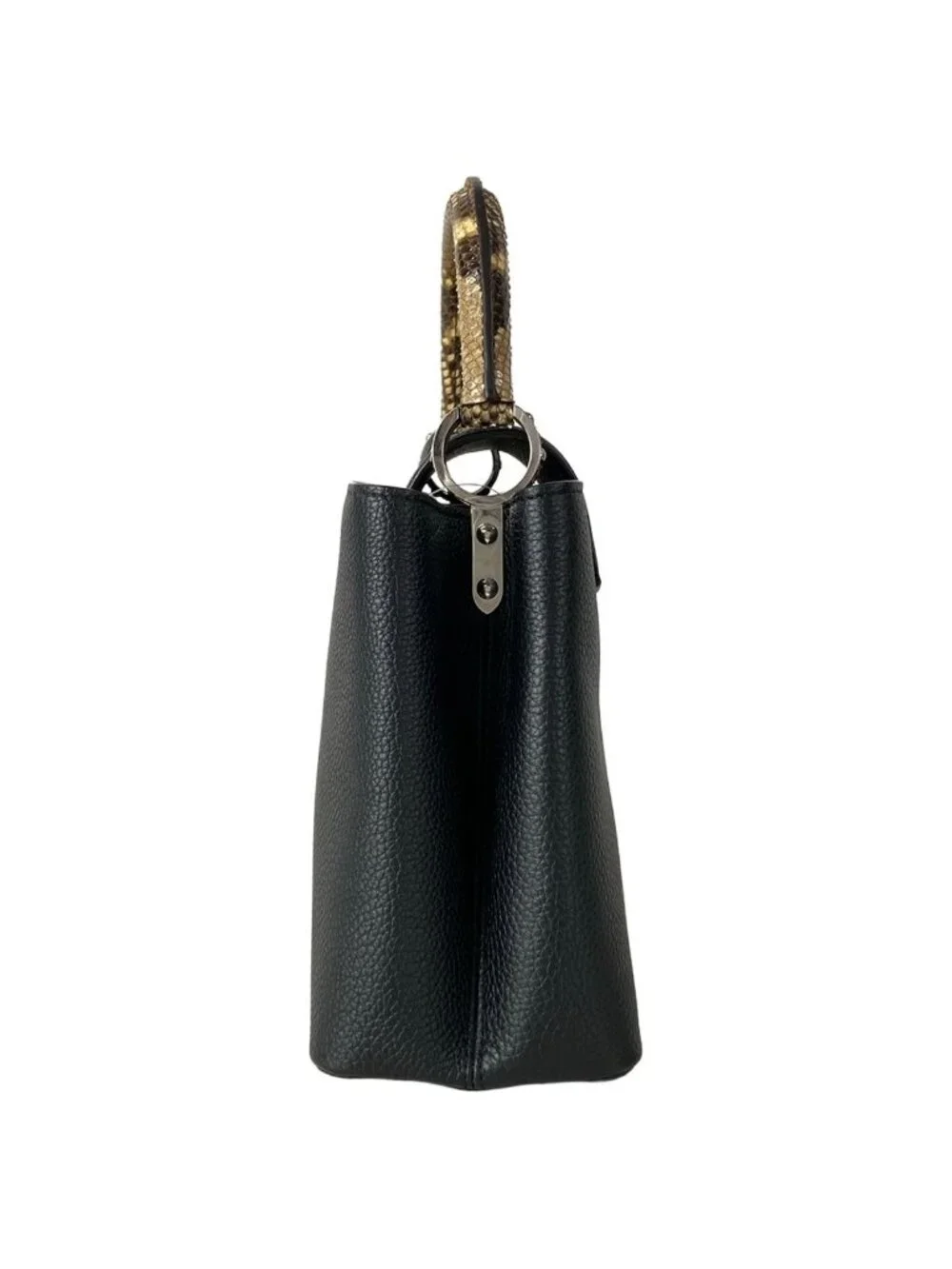 Louis Vuitton Handbag Capucines MM Noir Leather Cowhide